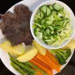 Meat Steak 150g + Vegetable Saute + Green Salad